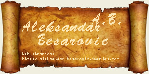 Aleksandar Besarović vizit kartica